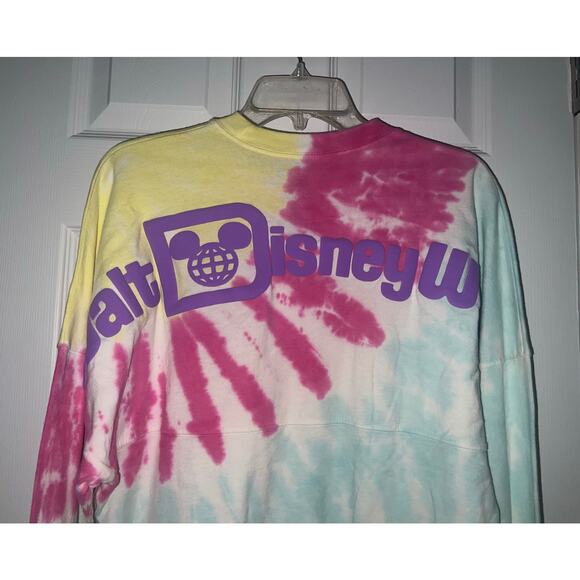 Walt Disney World Spirit Jersey Tie-Dye Long Sleeve Shirt Adult Burst Sz XS NWT - Picture 9 of 11